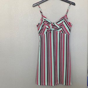 Sleeveless Key Hole Dress Size Medium Stripes
